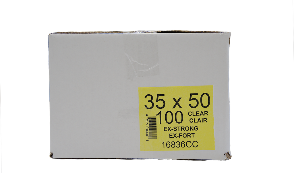 35x50" Garbage Bags Extra Strong Transparent