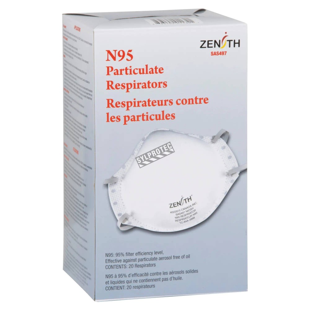 Masque N95 Respirateur NIOSH BOITE 20 SAS 497 TC84A3888