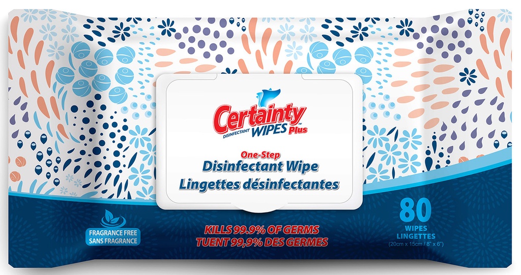Certainty - Lingettes désinfectantes en paquet plat - 12x80 lingettes  